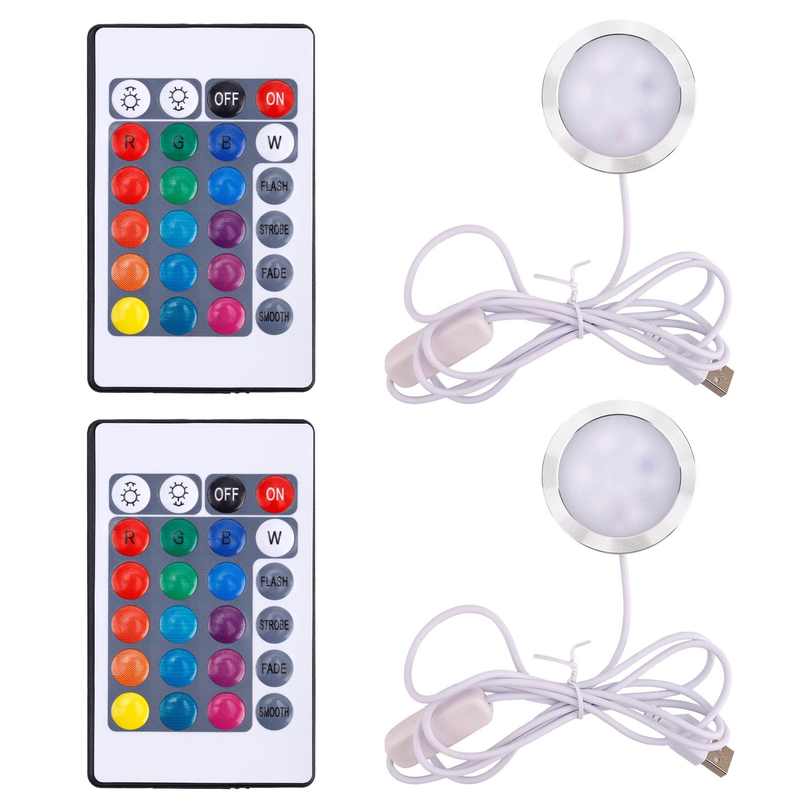 2pcs LED Lamp Kit 001 for Bambu Lab 3D Printing, 16 Colors white, multicolor
