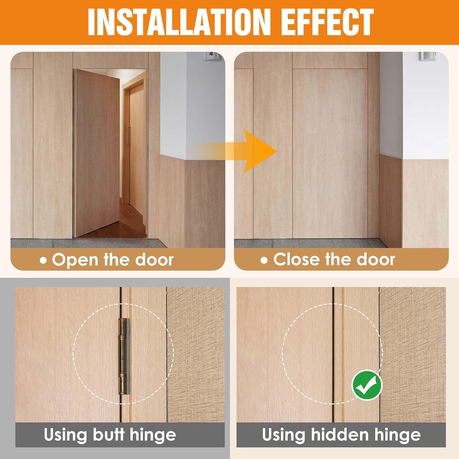 6" Hidden Door Hinge/Concealed Hinges,Invisible Hinges | Invisible Door Silent