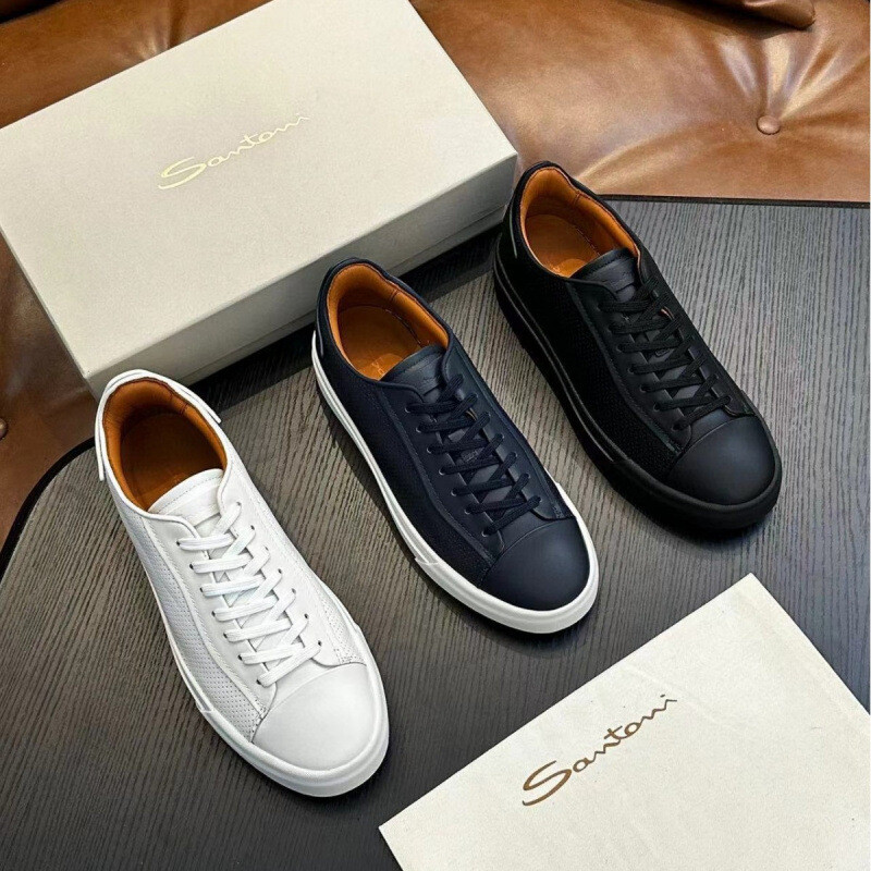 Santoni Men's casual board shoes flat
