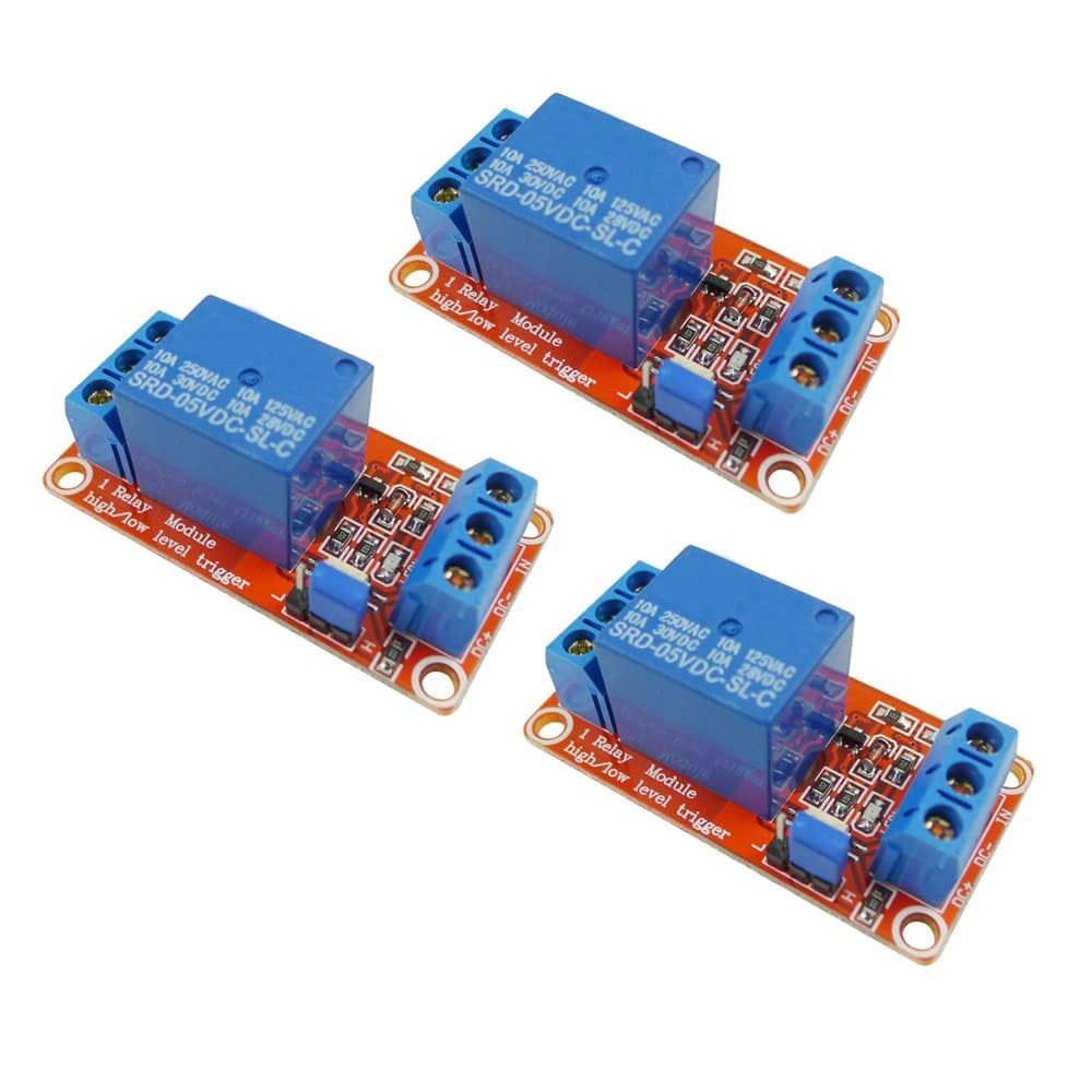 3PCS DC 5V Relay Module 1 Channel Relay Board Shield with Optocoupler Support...
