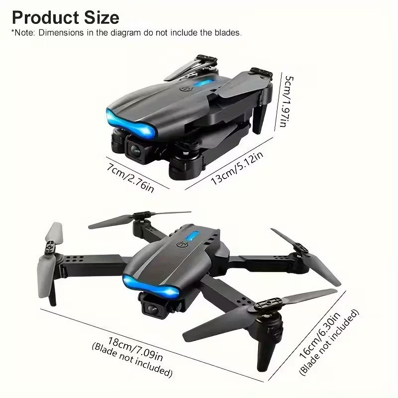 4K HD Camera Drone WiFi FPV RC Foldable Dual Camera with 3 Batteries