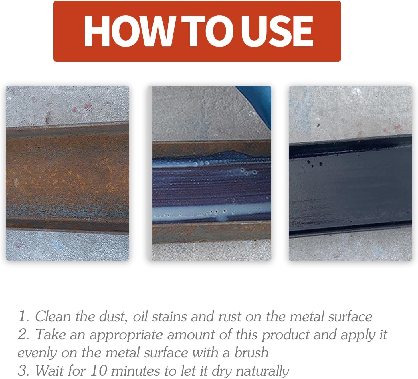 Rust Conversion Agent 300G, Multi-Functional Anti-Rust Paint, Water-Based Metall