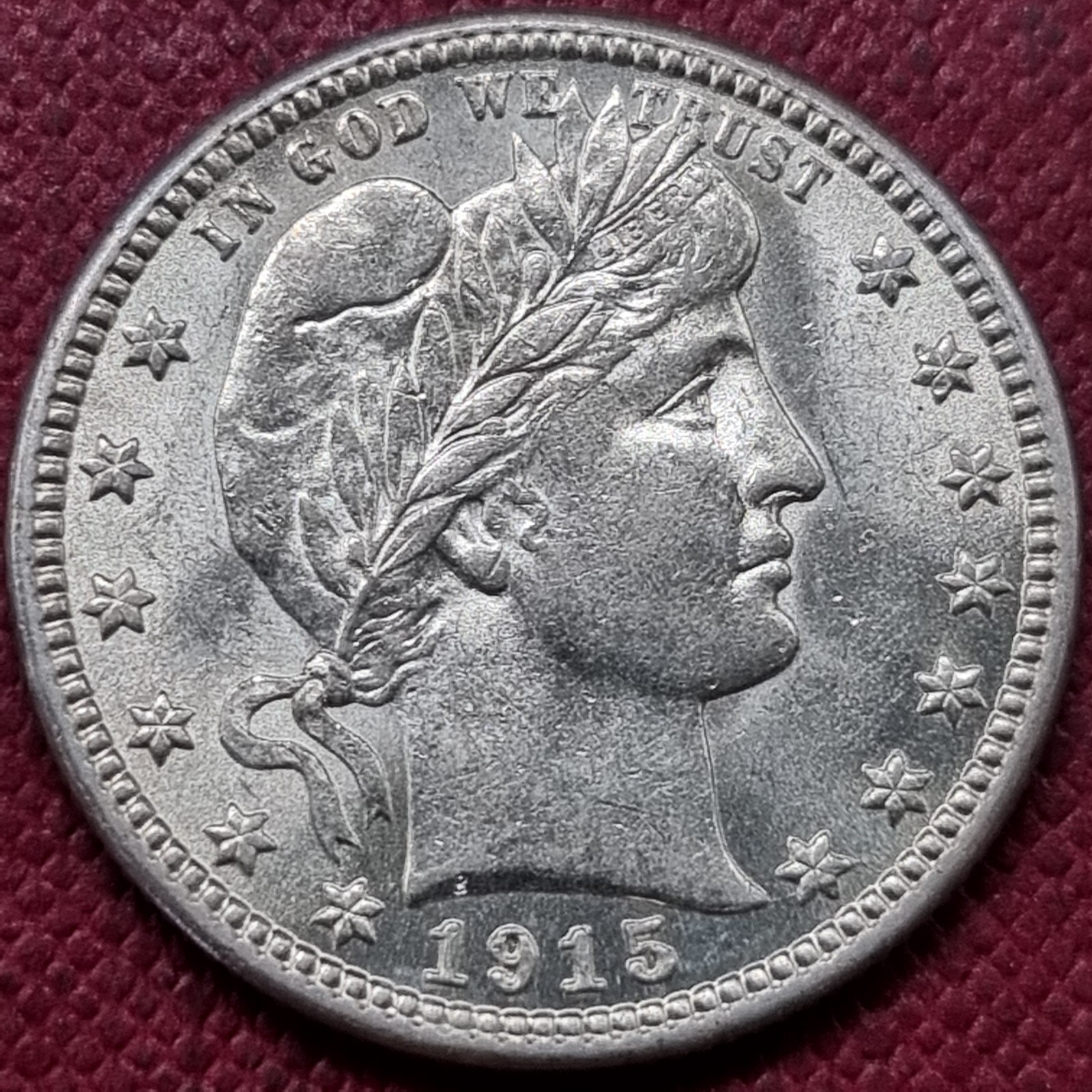 1915 S Barber Quarter 25c High Grade Stunning BU #79040