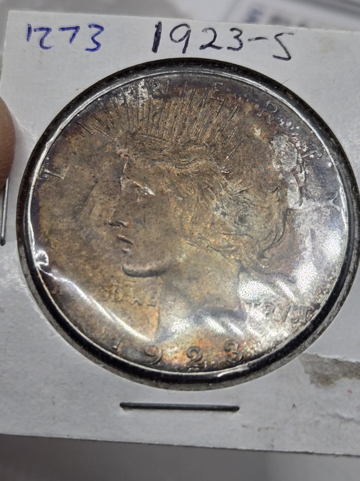 1923-S PEACE SILVER DOLLAR ☆ 1273 ☆ Very Nice Toning