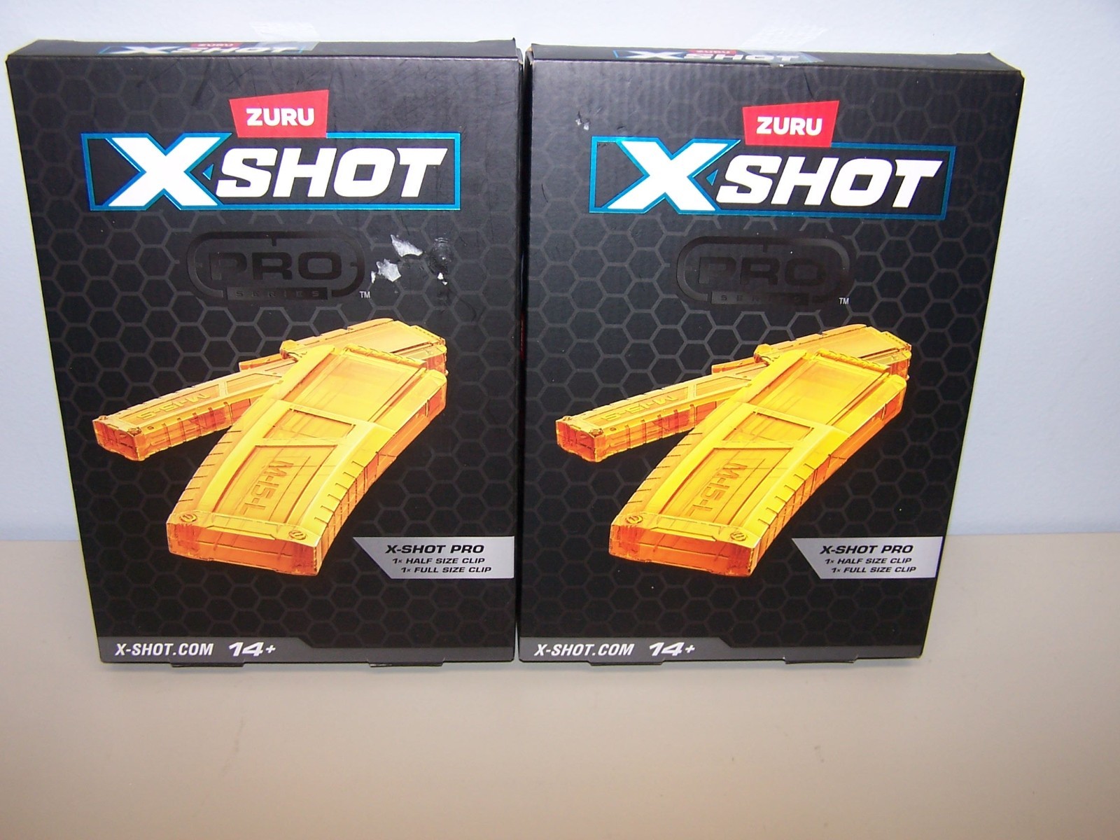 Zuru X-Shot.  X Shot Pro, 1 Half Clip And 1 Full Clip.  Clips Only . Set of 2