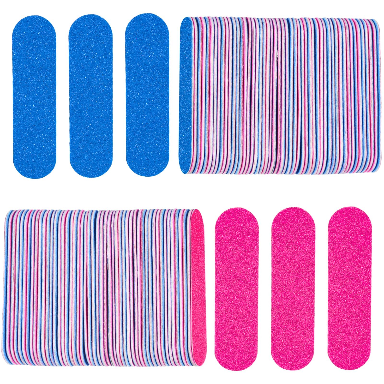 Mini Nail Files Bulk, 100 Pcs Disposable Double Sided Emery Boards Travel Siz...