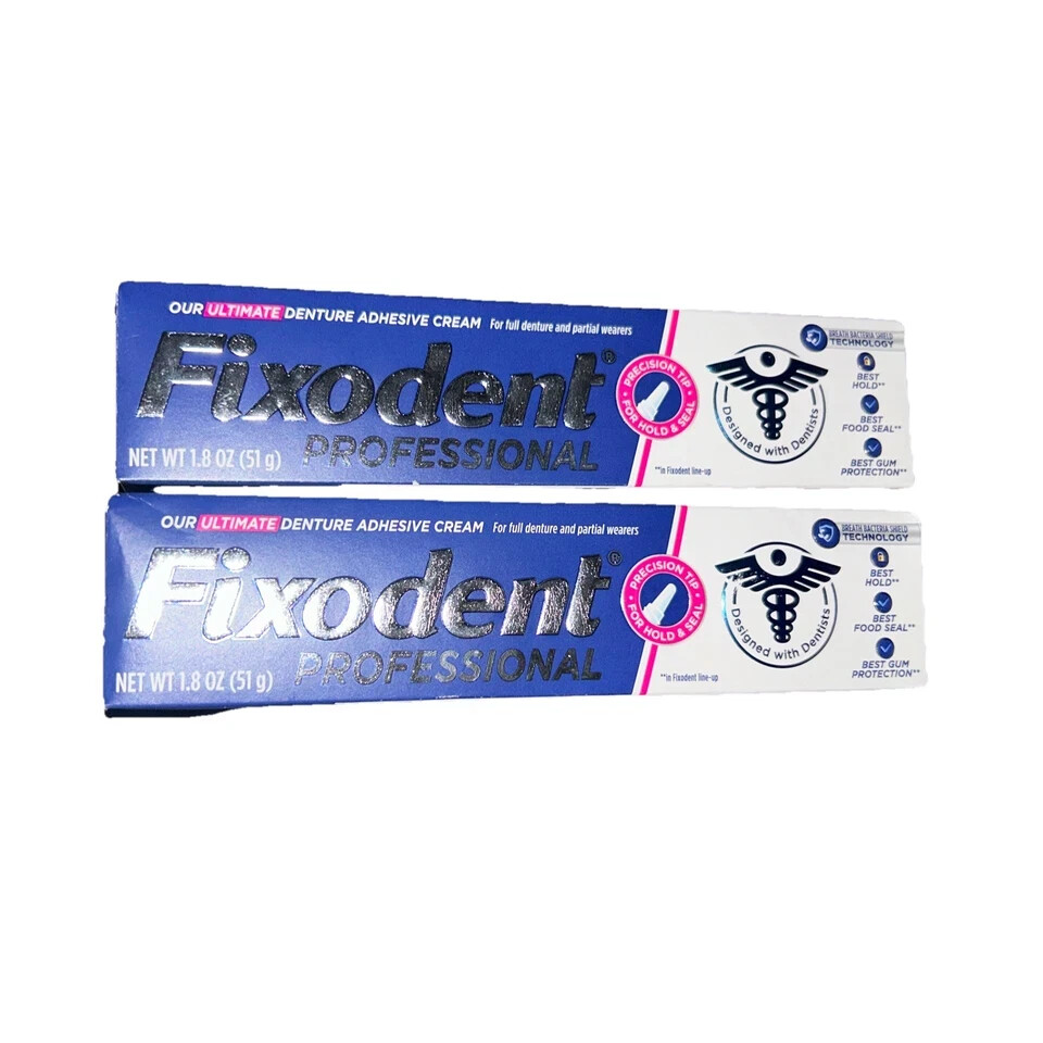 Fixodent PROFESSIONAL Denture CREAM 1.8oz ( 2 Pack )