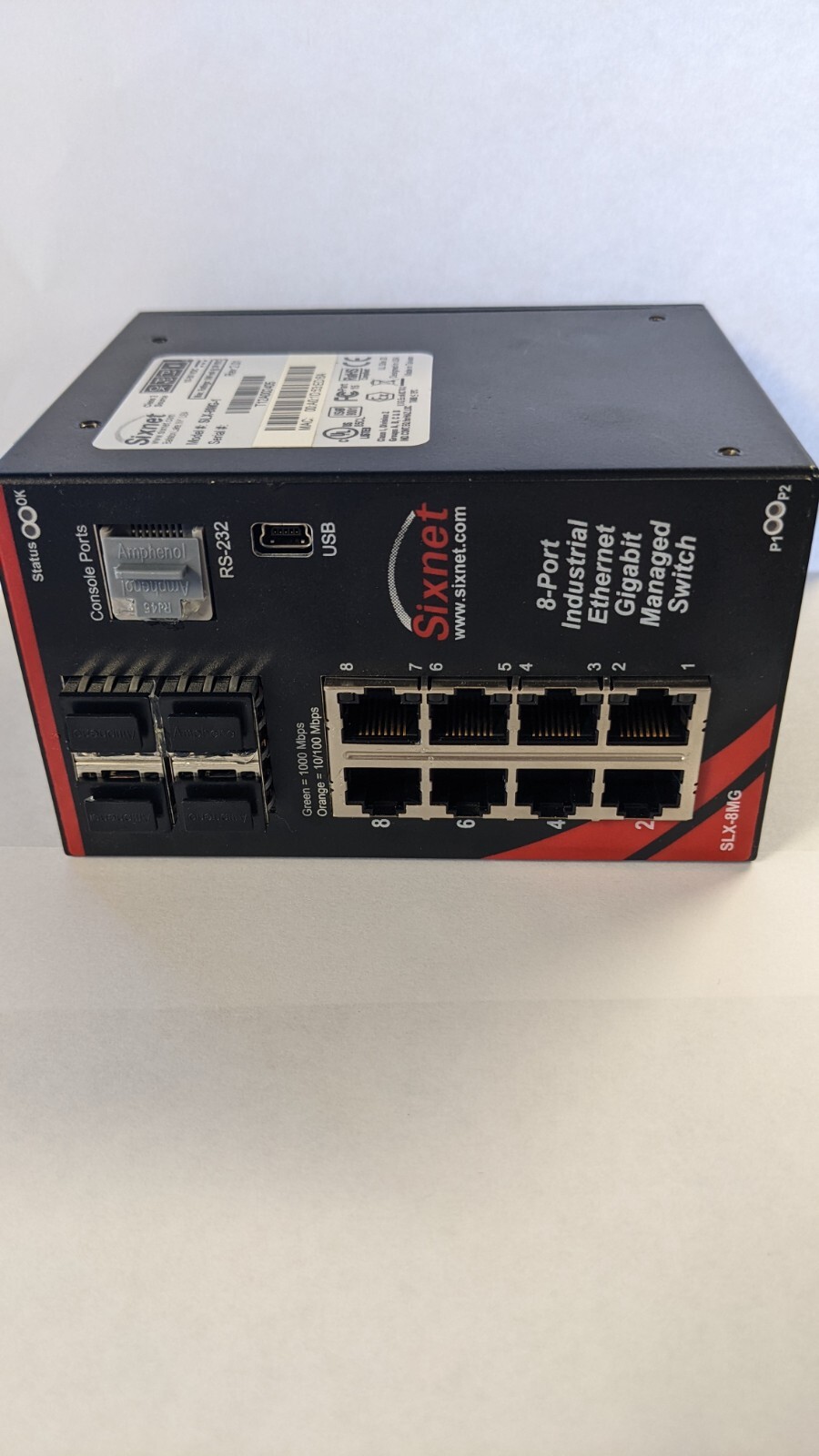 Sixnet 8-port Industrial Gigabit Managed Switch SLX-8MG