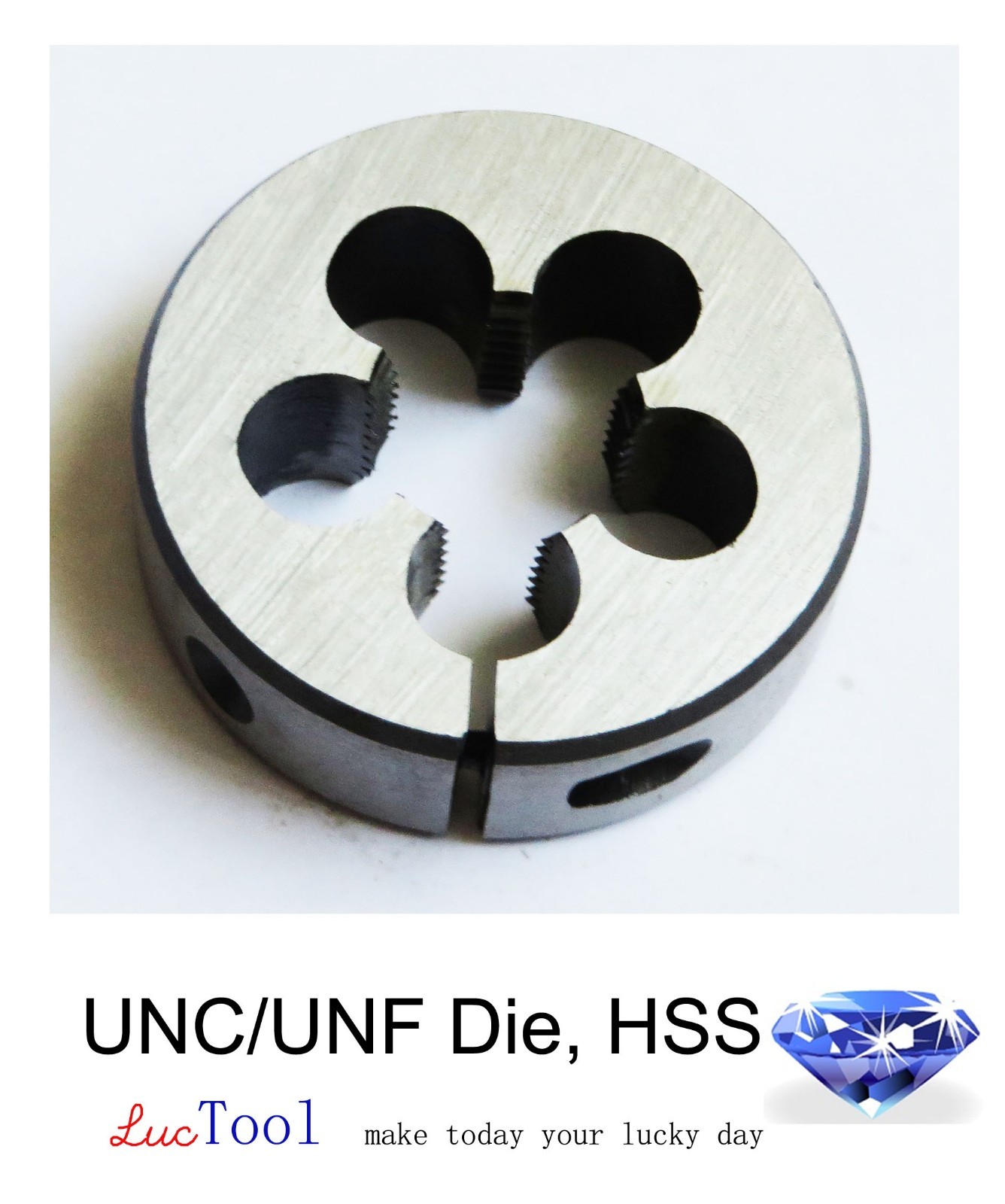 2-64 UNF Die Round Adjustable Split Threading Die 13/16” OD Inch Thread HSS #2