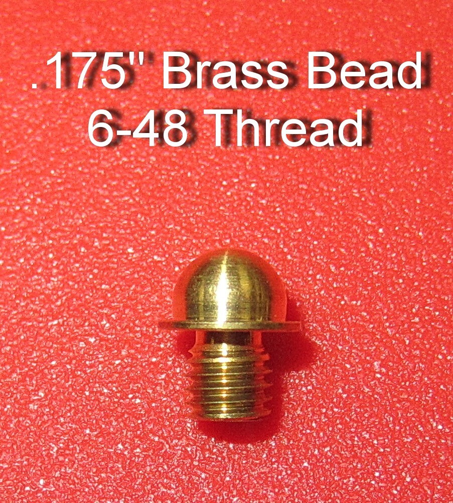 Brass Shouldered Shotgun Front Bead .175" Universal Fit  6-48 Thread #13