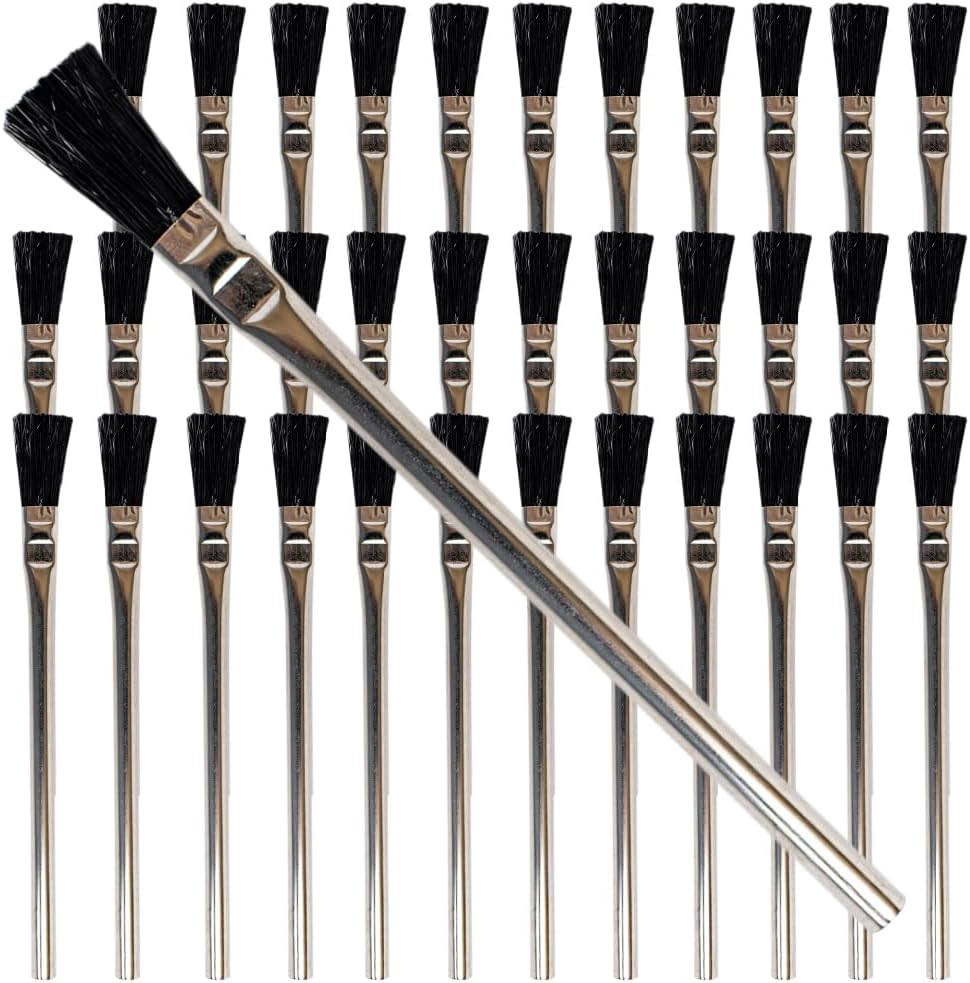 Pro Grade - Acid Brushes - 36 Count 3/8 Inch Boar Hair Acid Flux Brushes