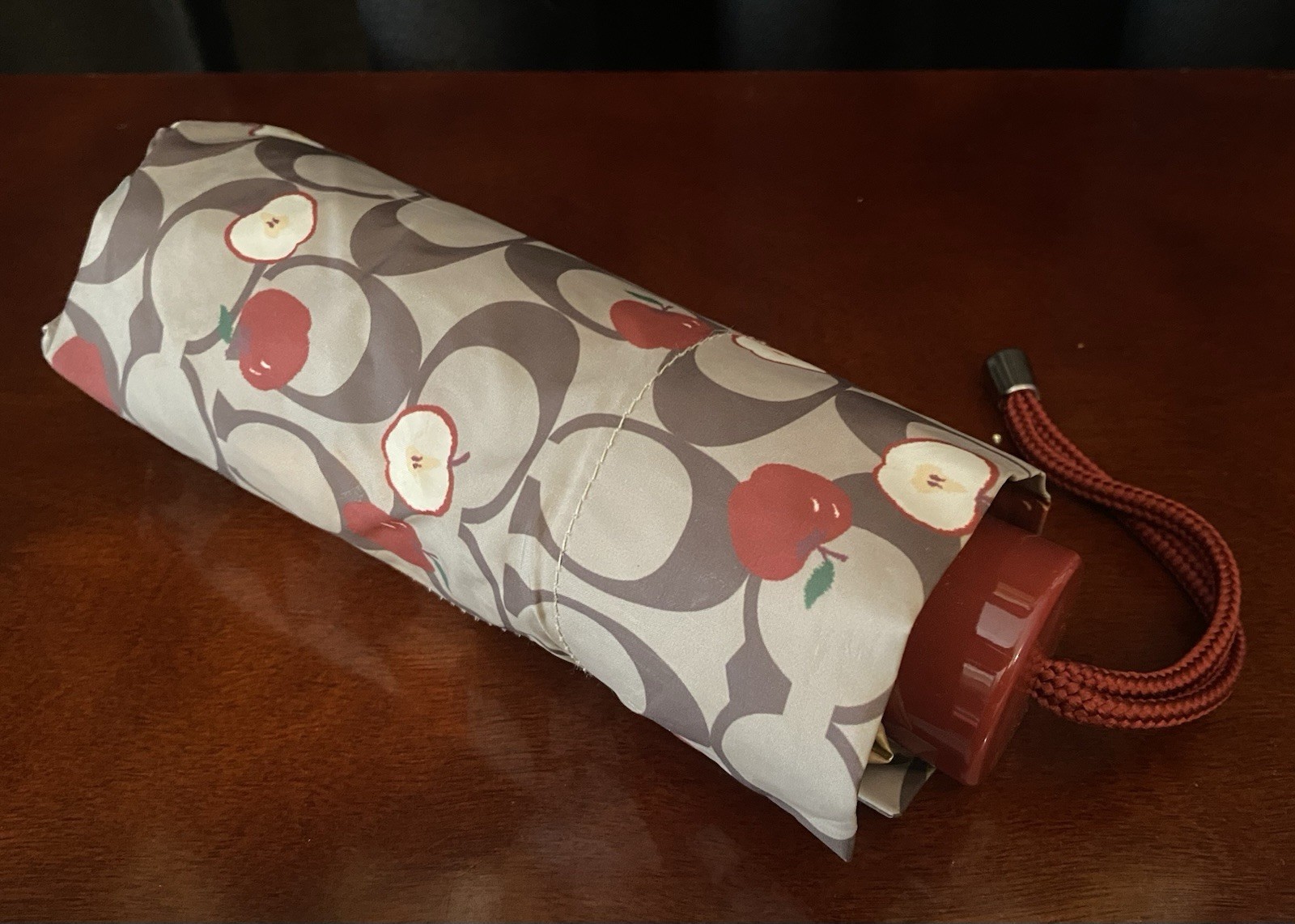 Coach UV Protection Mini Umbrella In Signature Apple Print - RARE