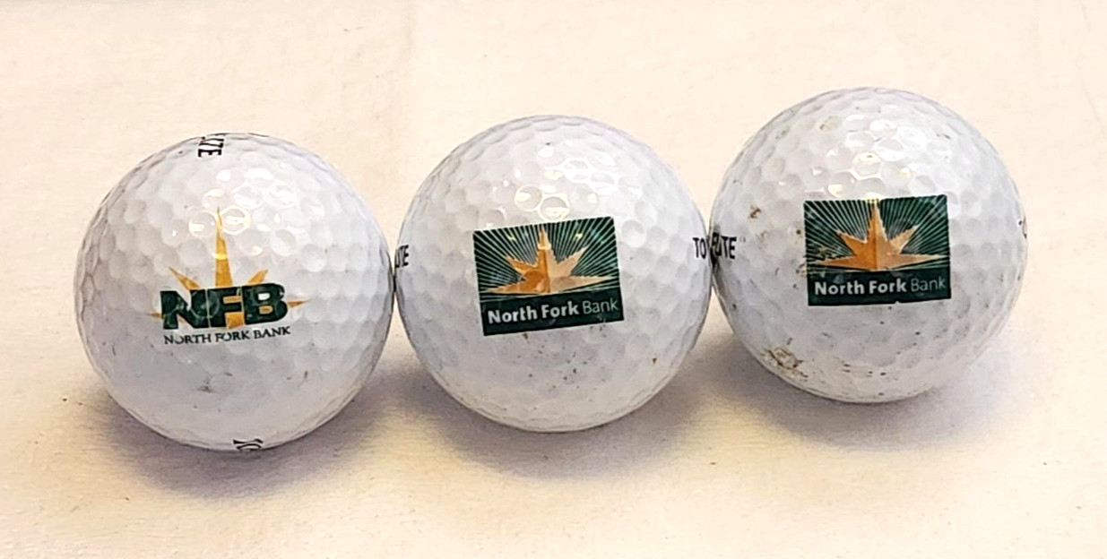 NFB North Fork Bank Logo Golf Balls (Top Flite XL) ~ AAA ~ Lot Of 3