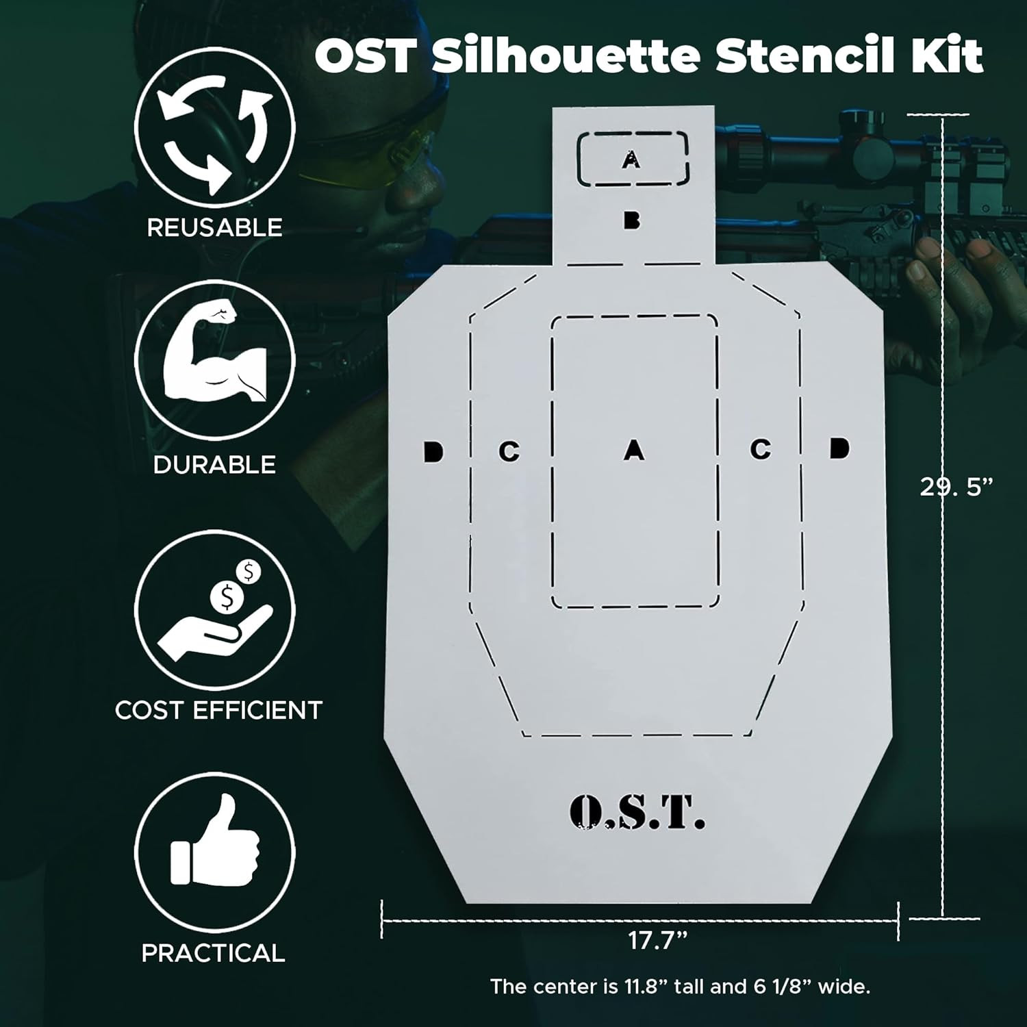 Silhouette Stencil Kit | Large Cardboard Silhouette Targets | Range Accessories