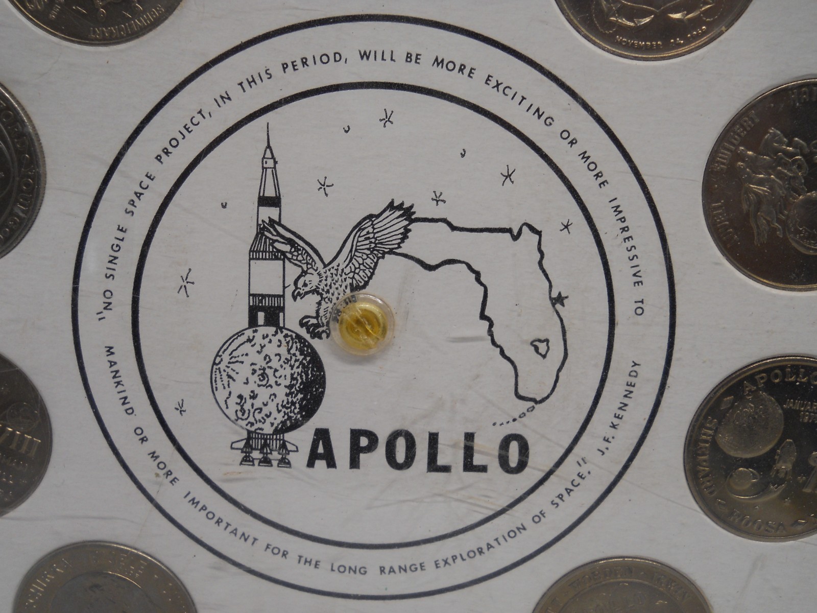 NASA Space Shuttle Missions Apollo 7-15 Challenge Coins in Protective Case