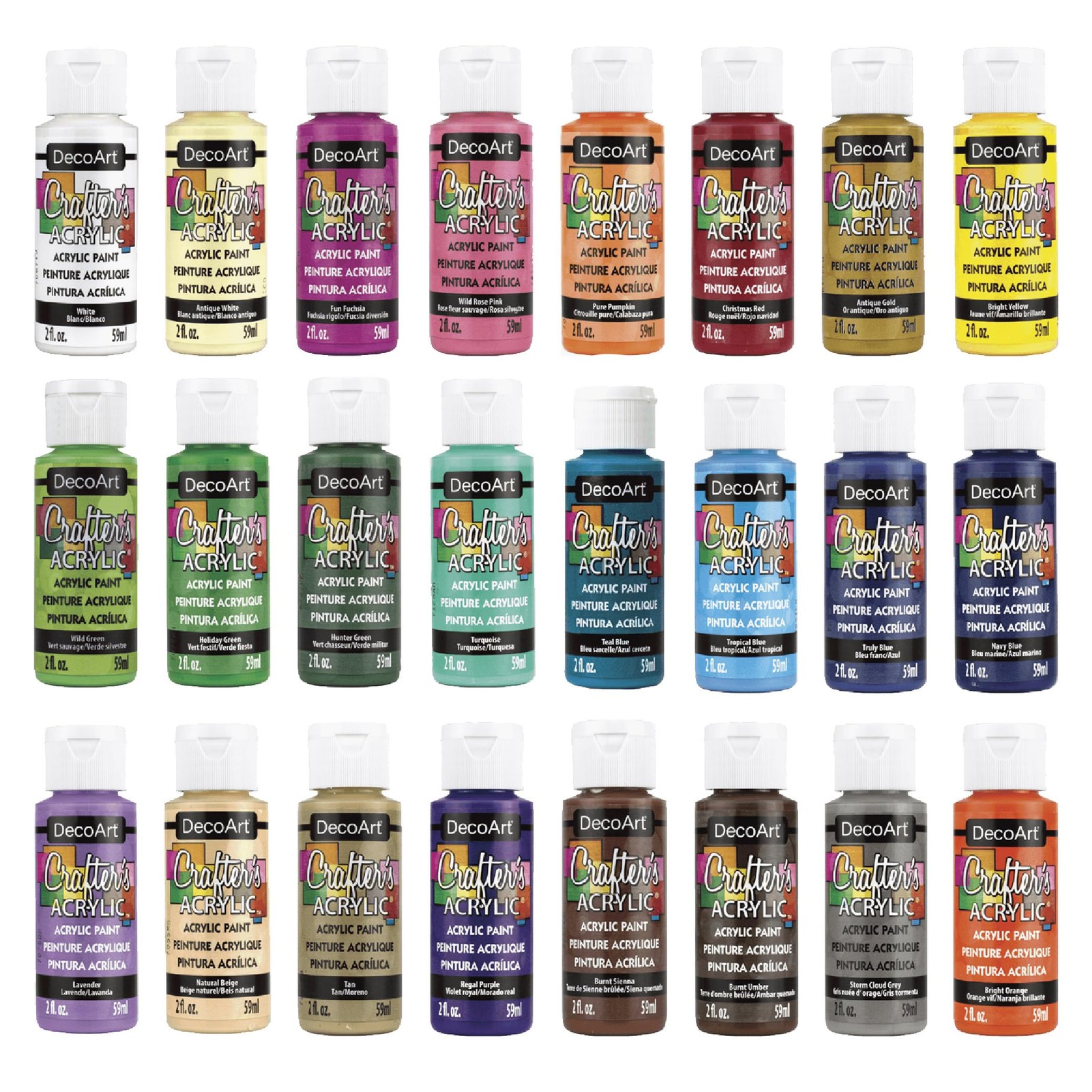 DecoArt Crafter’s Acrylic Paint Set – Popular 48 Fl Oz (Pack of 1), Multi