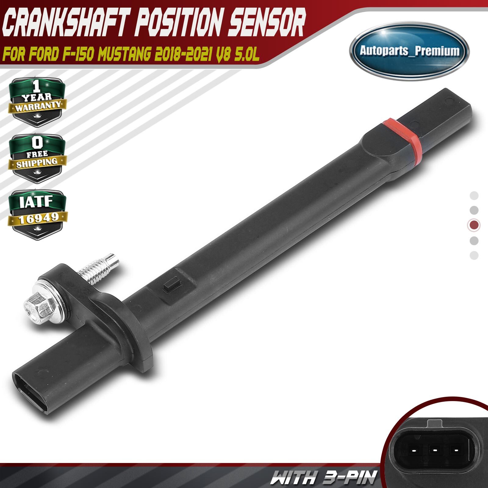 Engine Crankshaft Position Sensor for Ford F-150 2018-2024 V8 5.0L JR3Z6C315A