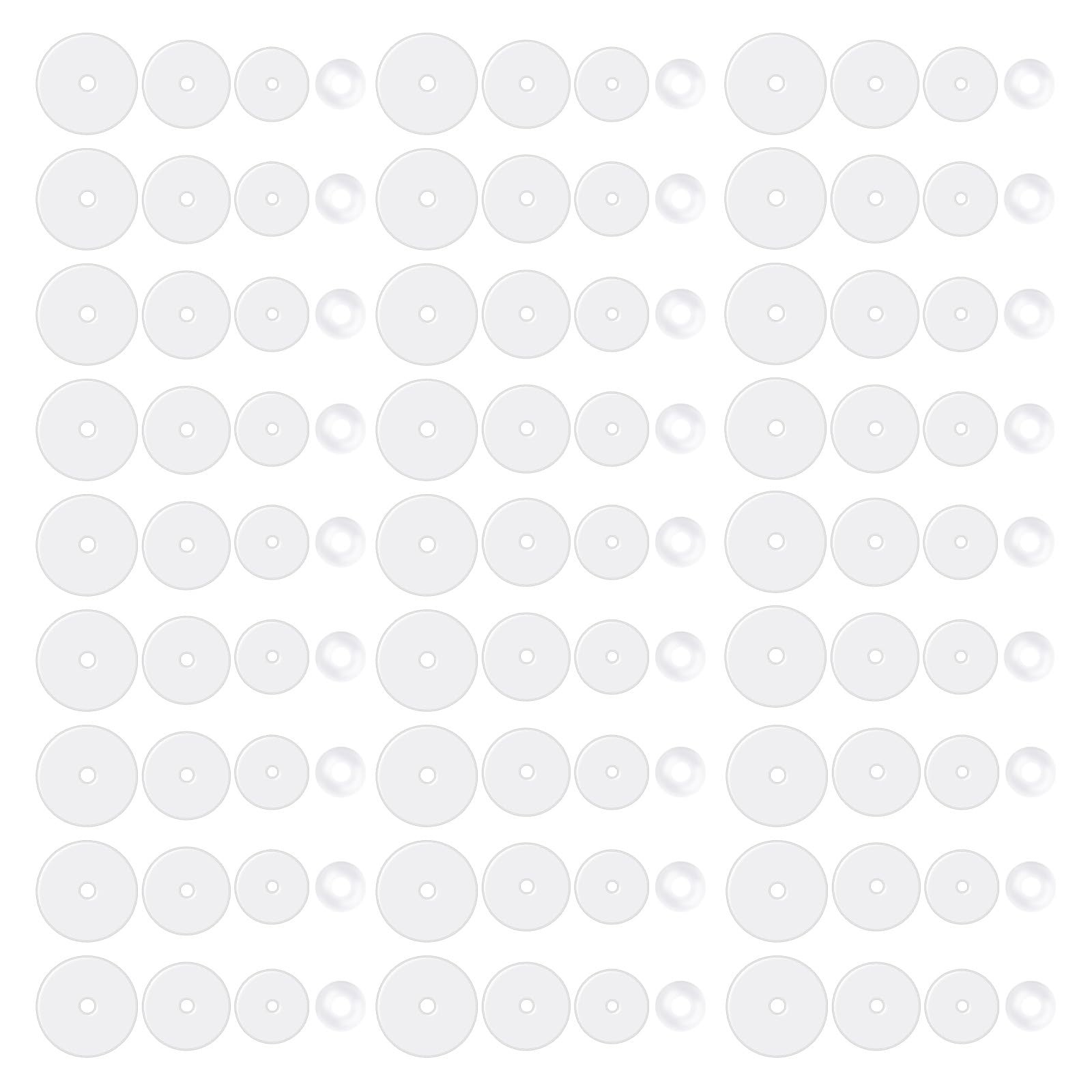 Giantree 100 Pcs Clear Piercing Disc for Bump, 3/5/7/9 mm Clear