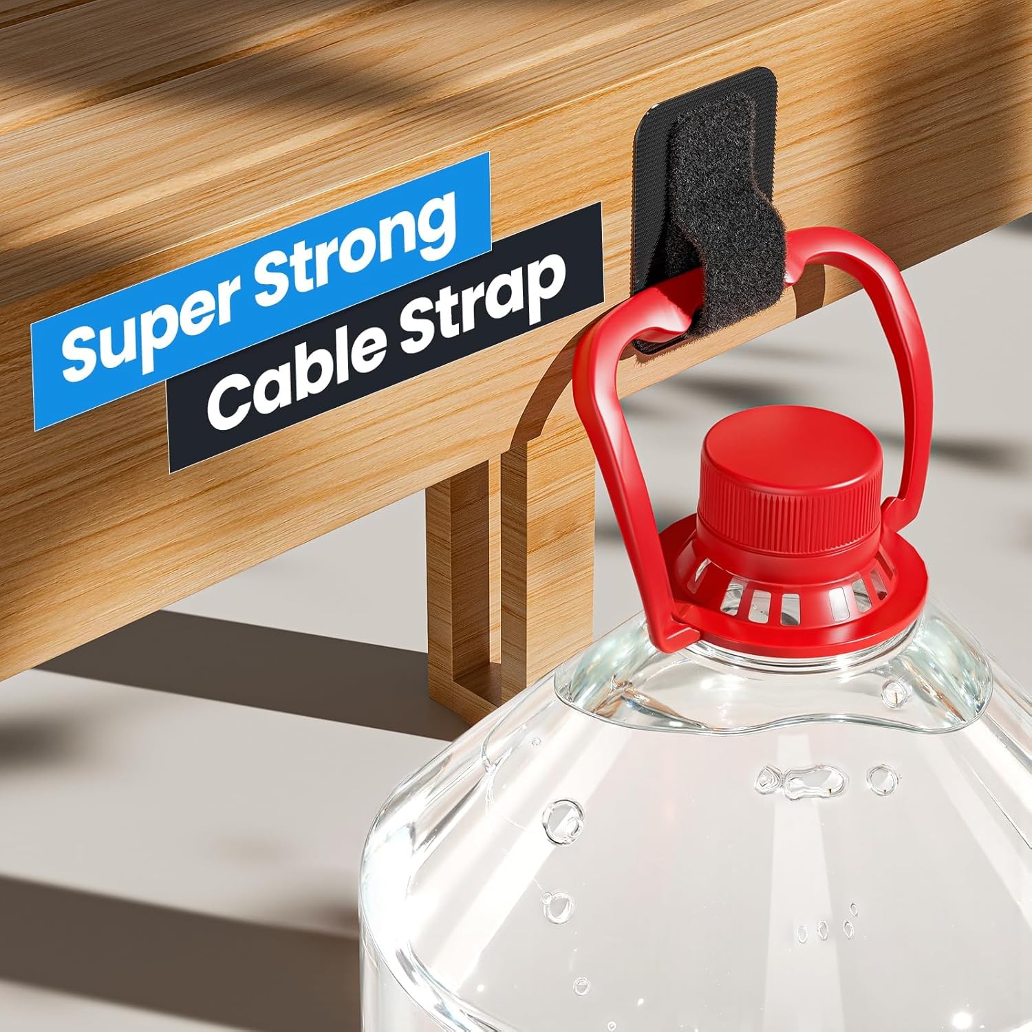 Cable Management Under Desk, Cord Organizer Adjustable Hook and Loop Cable Ties