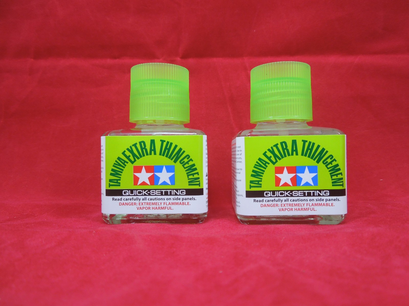 (2) TAMIYA 87182 Extra Thin QUICK SETTING CEMENT PLASTIC MODEL GLUE 40 ml 2 PACK