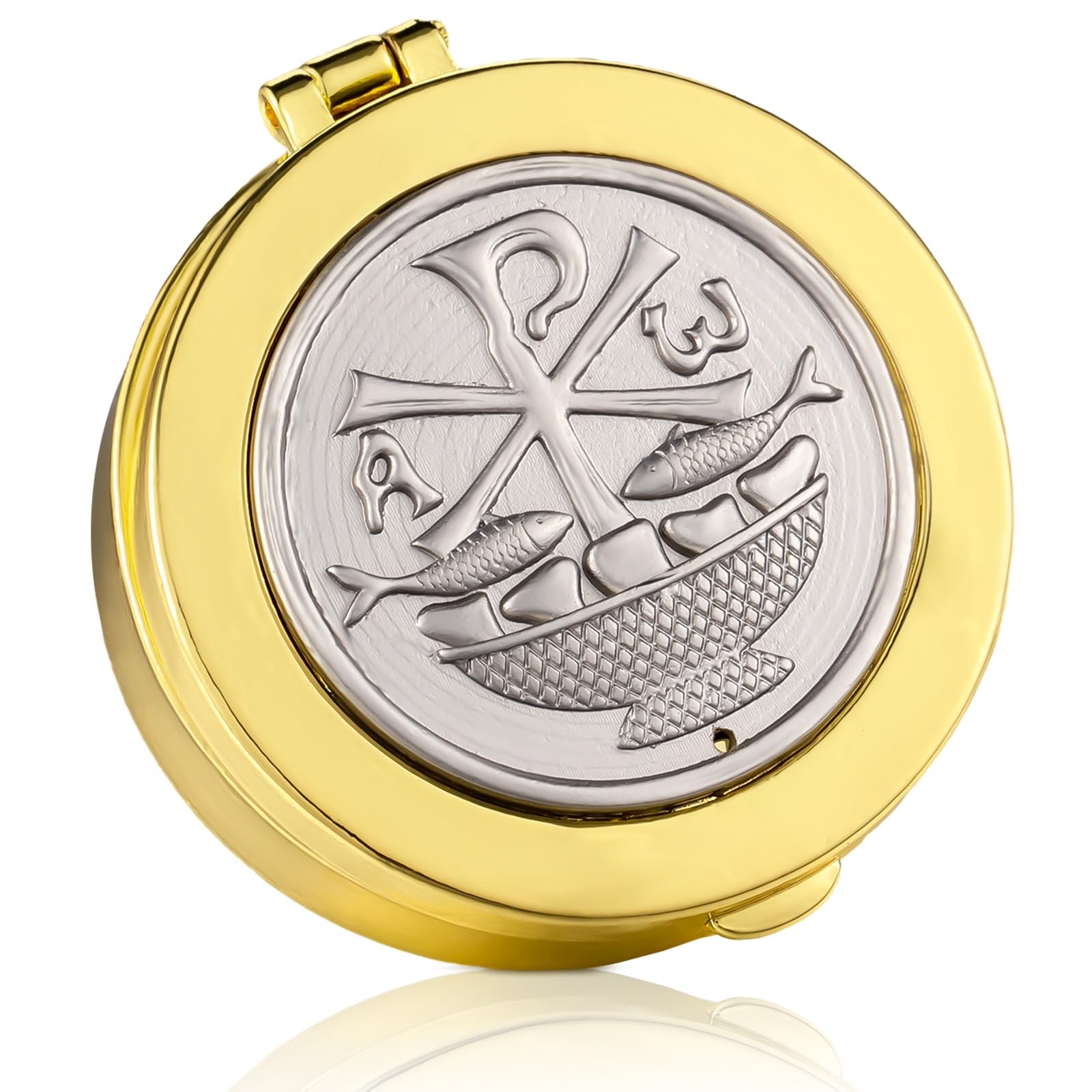 Pyx for Communion Host Catholic Polished Gold Brass Latin Cross Pyx/keepsake ...