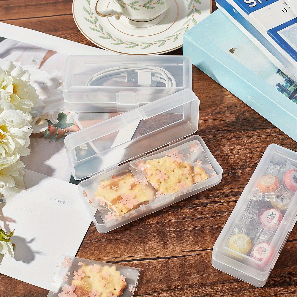 6pcs PP Plastic box. Rectangle White 12x5x3.2cm Inner Size: 12.2x4.7cm Bead