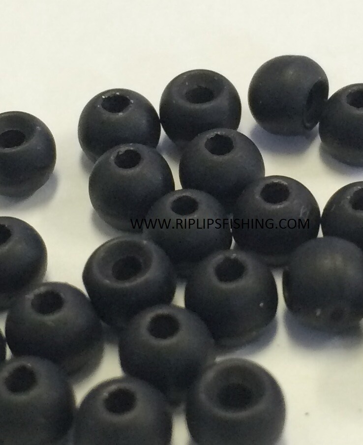 BRASS FLY TYING BEADS MATT BLACK 2.0 MM 5/64" 200 COUNT
