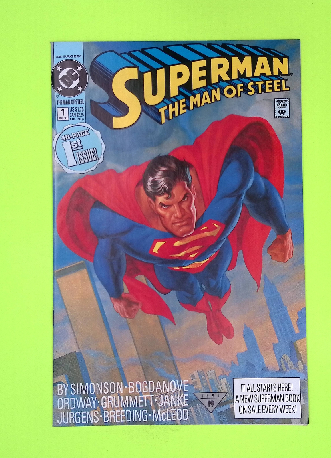Superman The Man of Steel #1 1991 DC Comics High Grade Comic Book G7-18