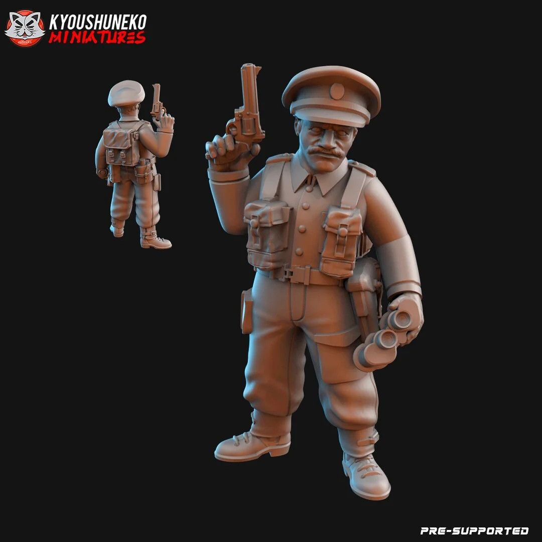 WW2 British Captain - 15-54mm WW2 Army - Resin Tabletop Miniature