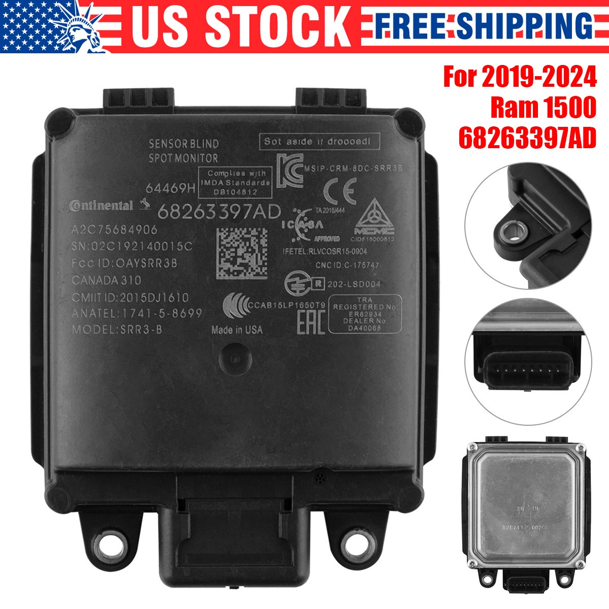 OEM 2019-2024 For Dodge Ram Blind Spot Detection Module Left & Right #68263397AE