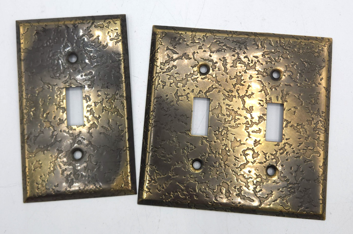 Vintage Light Switch Plate Covers Metal Textured Single Switch and Double Switch