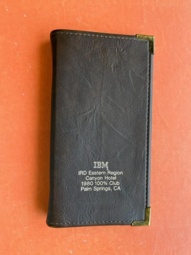 VINTAGE IBM LEATHER ADDRESS BOOK NEVER USED SHIPS FREE