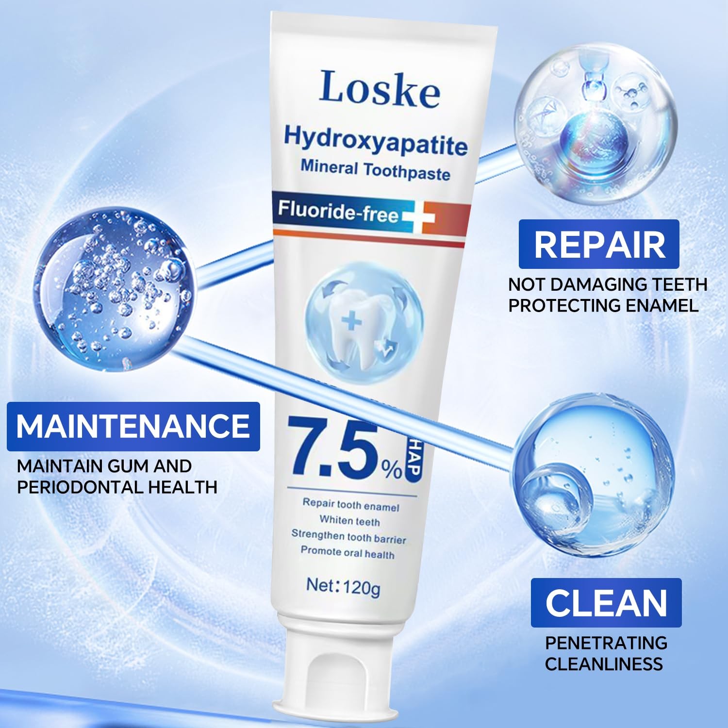 Hydroxyapatite Toothpaste for Stronger Teeth Natural Remineralization Formula