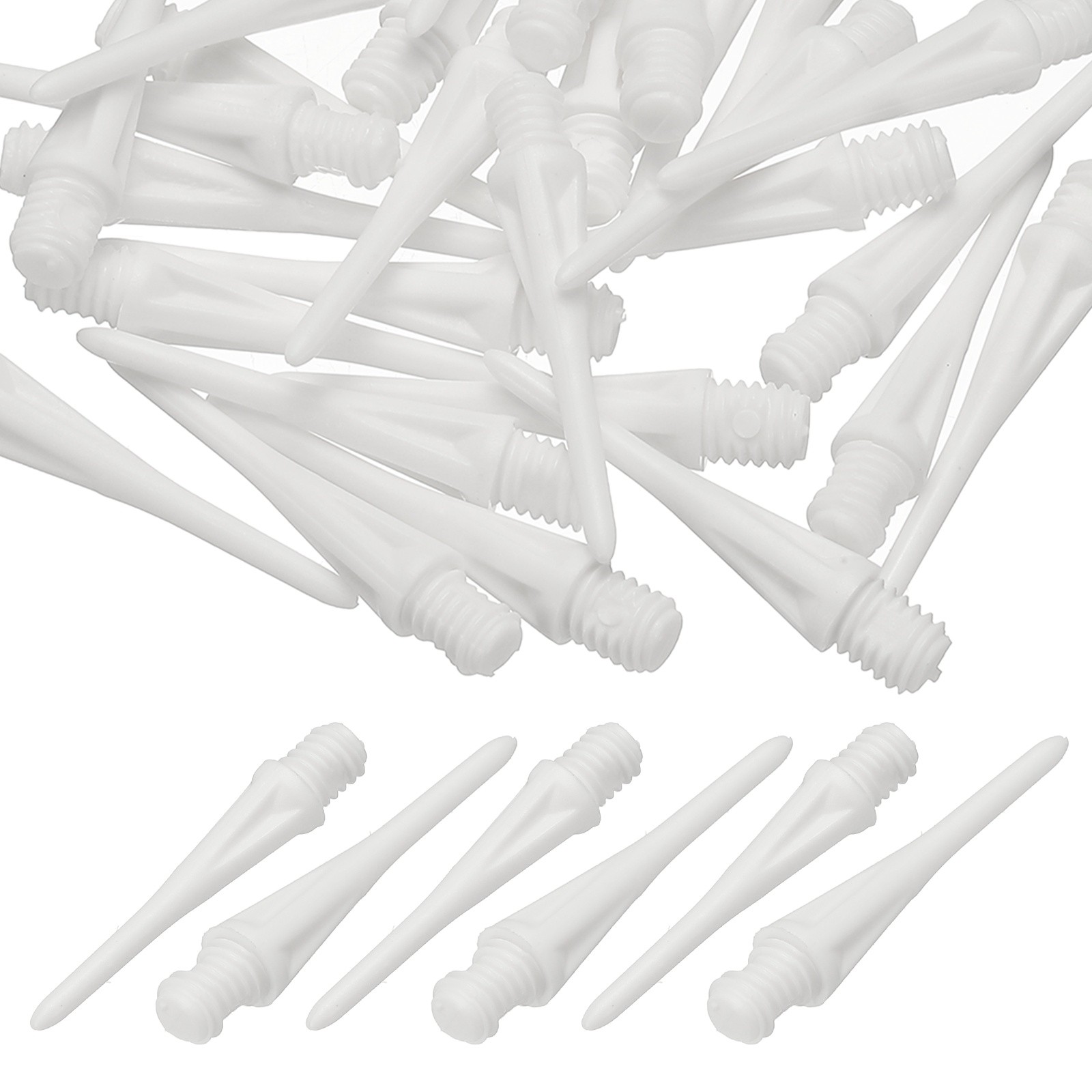 Plastic Dart Tips, 2BA Thread Soft Tip Dart Accessories 60 Pack & White