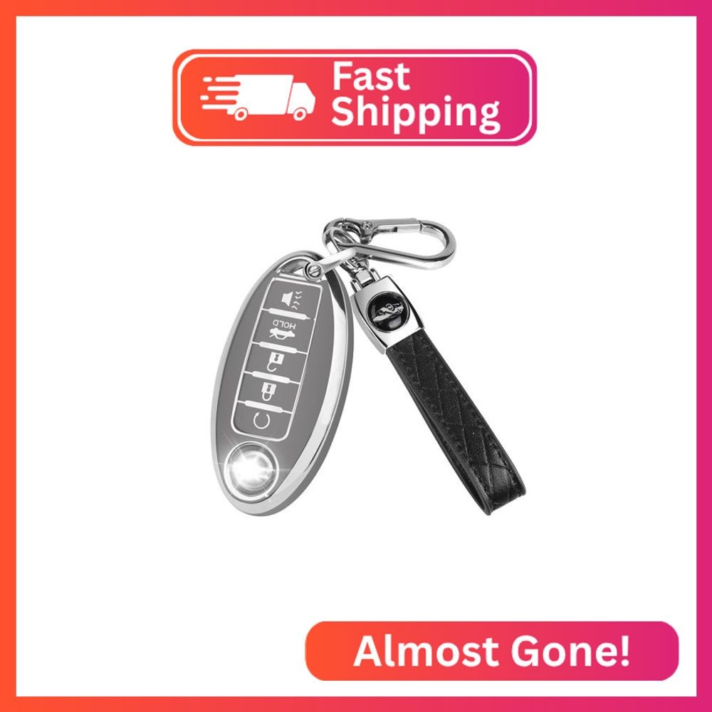 QBUC for Nissan Key fob Cover,Soft TPU 360°Car Key Case Protector with Keychain