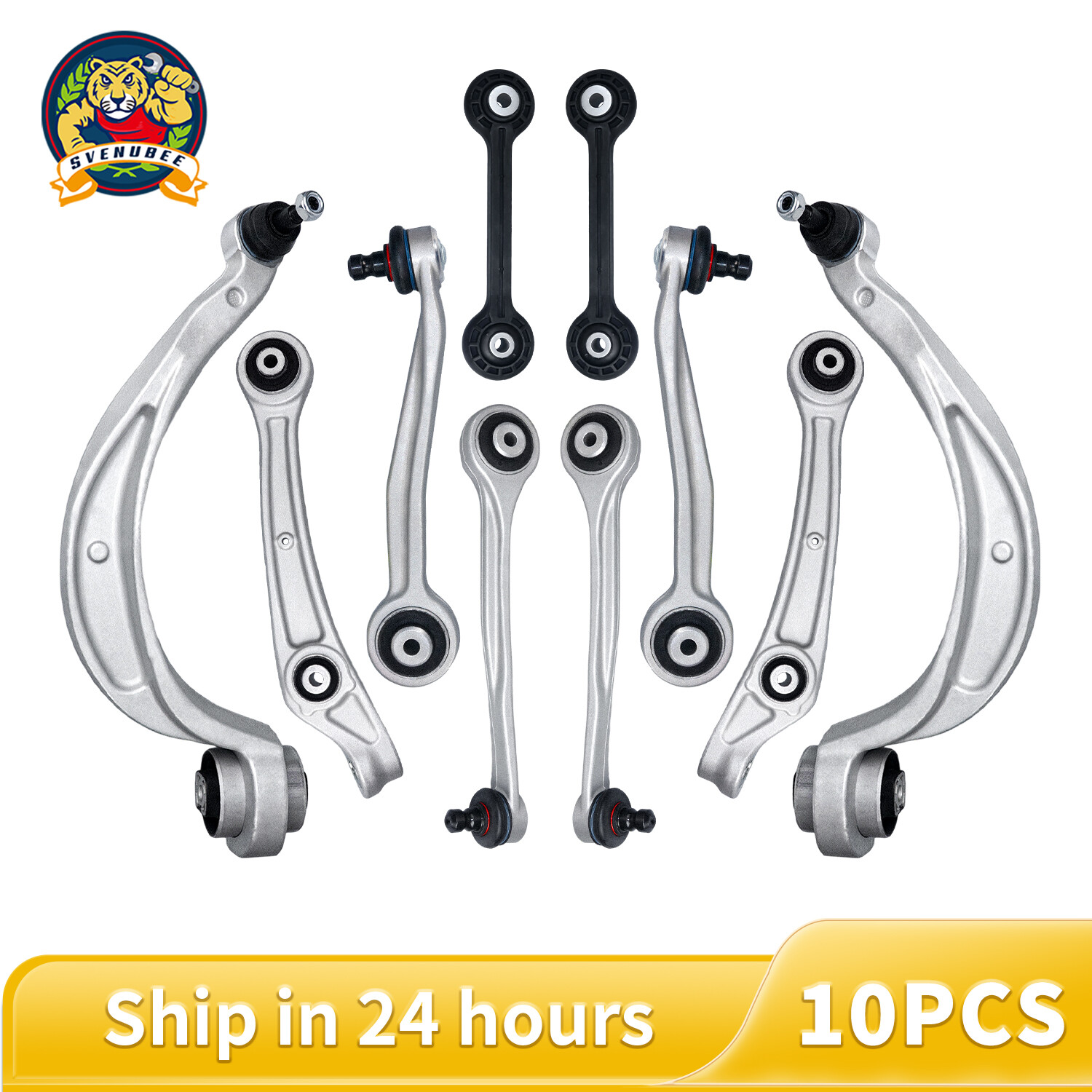 Front Upper Lower Control Arm Sway Bar Link for 2008-2010 Audi A4 A5 Quattro