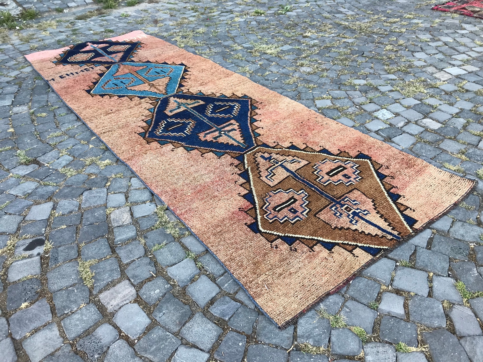 Turkish Antique rug Bohemian Area rug Oushak rug Vintage Rug Handmade Wool rug