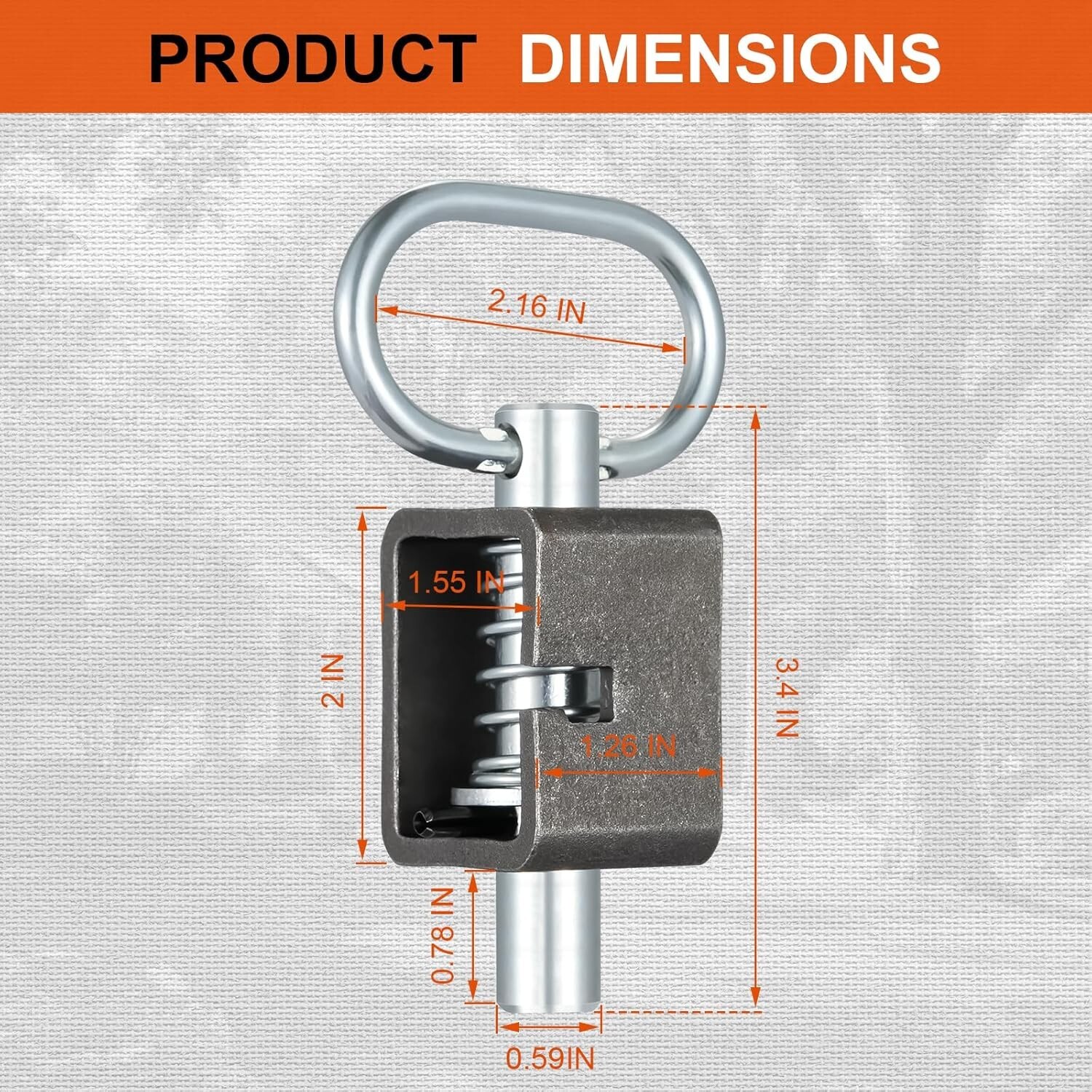 2PCS Weld-On Spring Pin Latch Lock Assembly for Utility Trailer Tail Gate Loaded