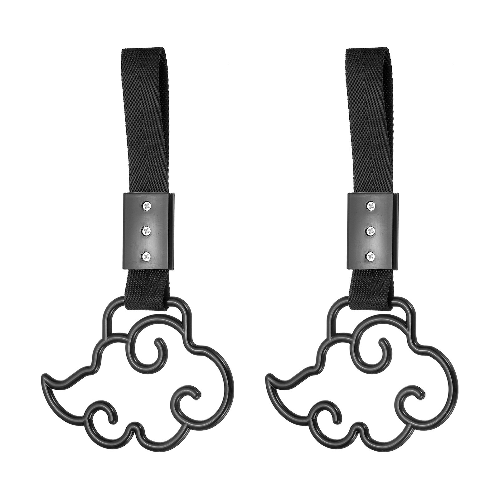 2 Pcs Car Handle Ring, Cloud Shaped Car Handle Strap, Black Black Band