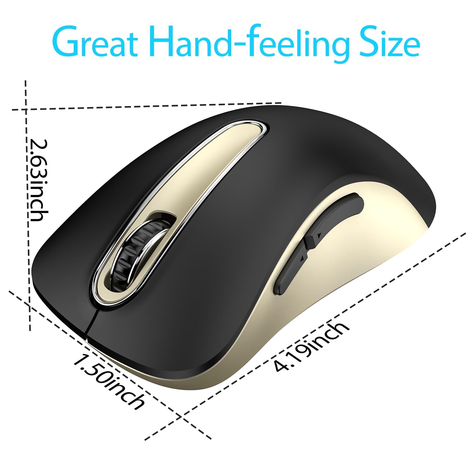 2.4G Wireless Mouse, 1400 DPI Computer Mice with USB Receiver, Portable Wirel...