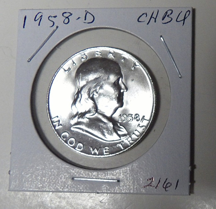 Choice BU 1958-D Franklin Silver Half Dollar Uncirculated Denver Mint (62726)
