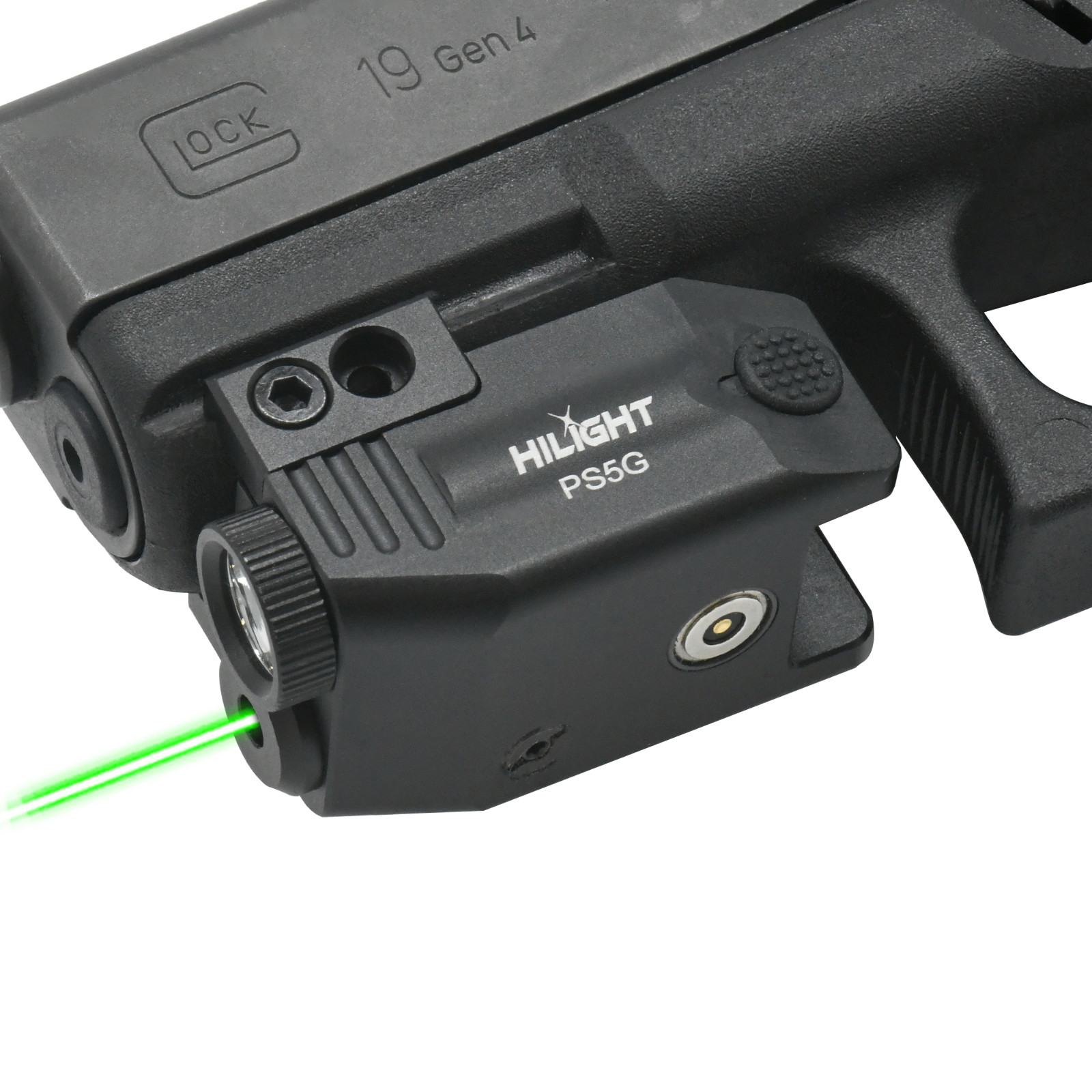 HiLight Primal PS5G Low Profile Green Laser + 400lm Pistol Light, Rechargeable