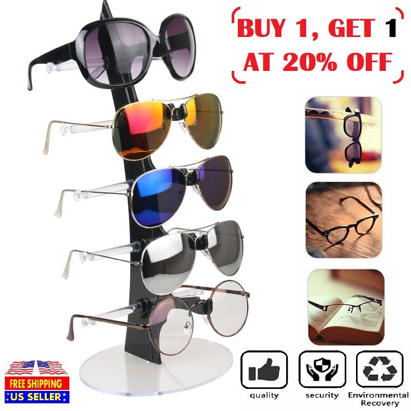 5 Pairs Sunglasses Organizer Glasses Rack Holder Eyewear Display Stand Stand USA