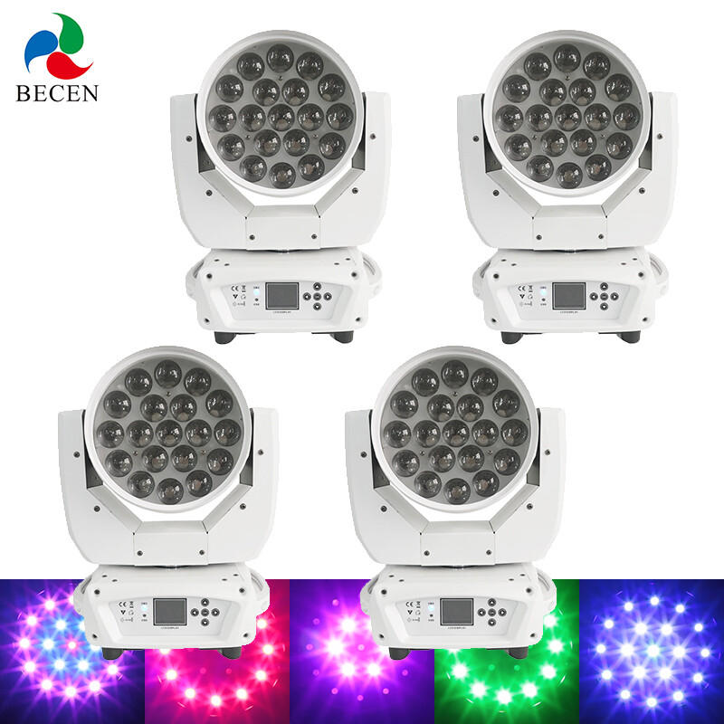 4Pcs Aura White 19X15W Wash Zoom LED Moving head light RDM DMX Quiet for Church