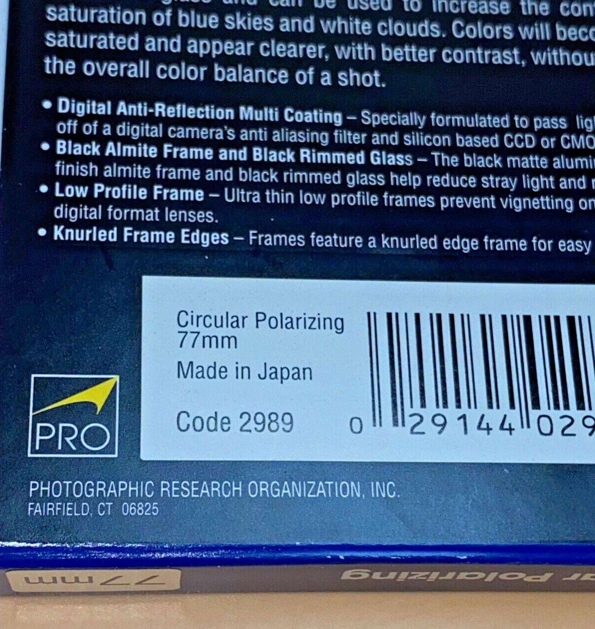 PROMASTER Digital Circular Polarizing 77mm UV Filter 2989