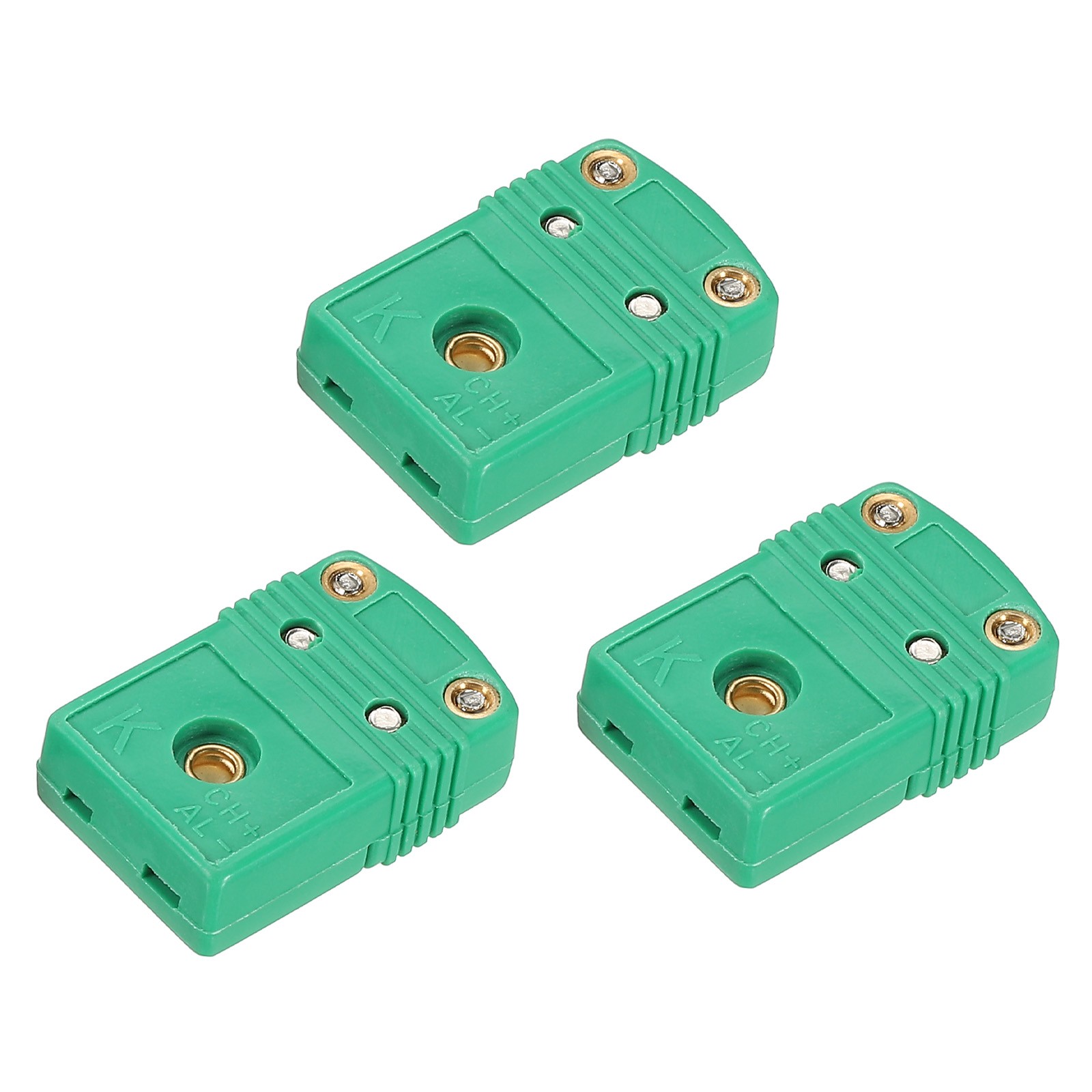K Type Thermocouple Wire Connectors Female Plug 220°C(428°F) Green 3pcs
