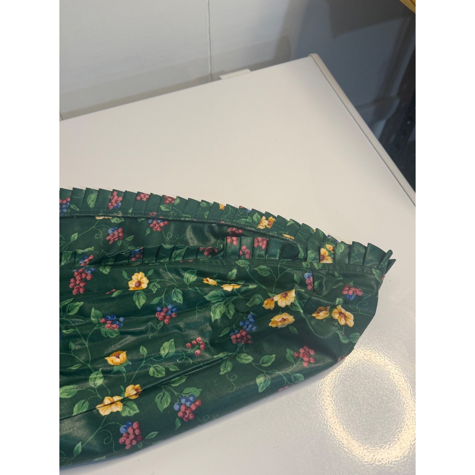 VTG Longaberger Basket Liner Floral Berry Botanical Ruffle Replacement Accessory