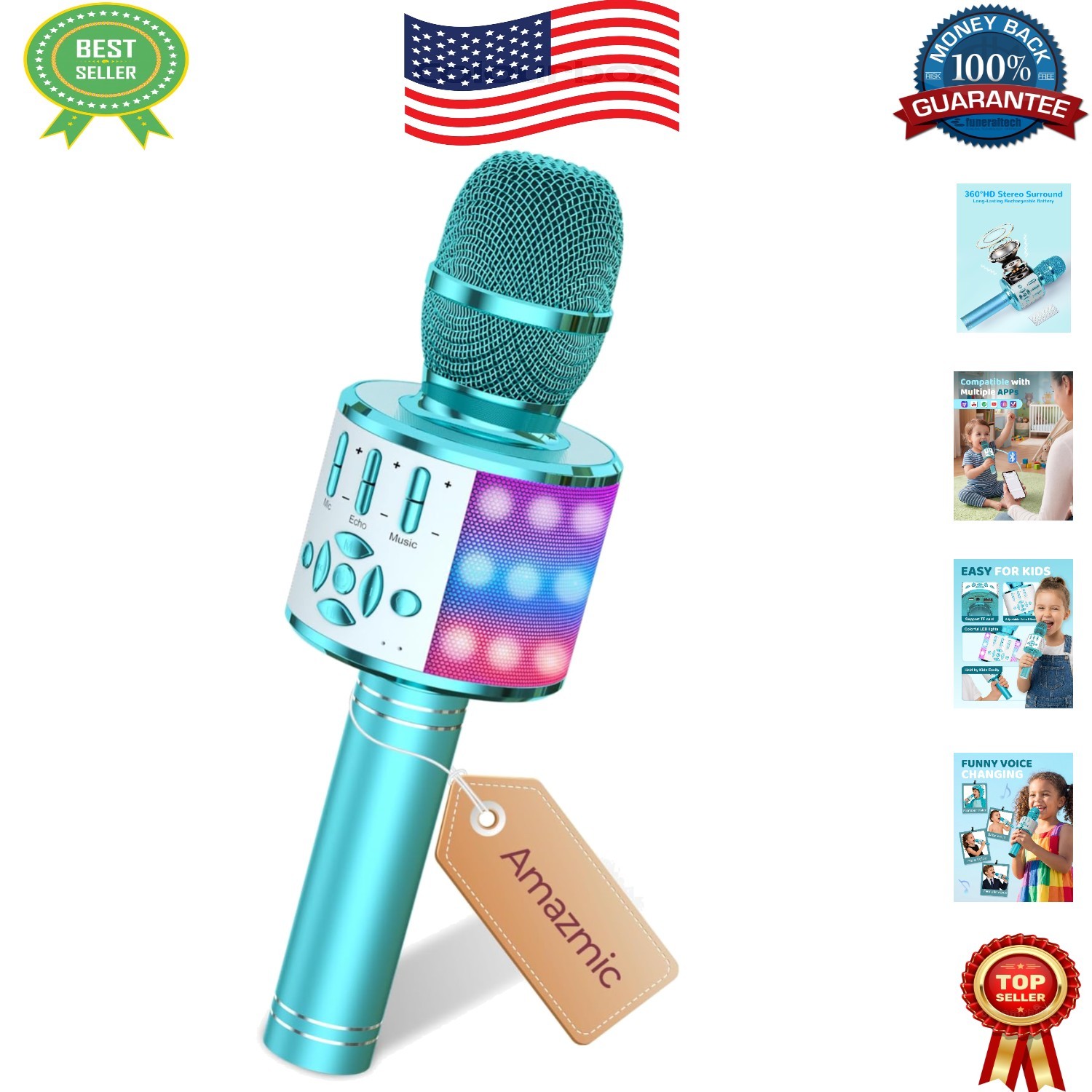 Magic Voice Kids Karaoke Microphone - Bluetooth Toy for Creative Fun & Parties!