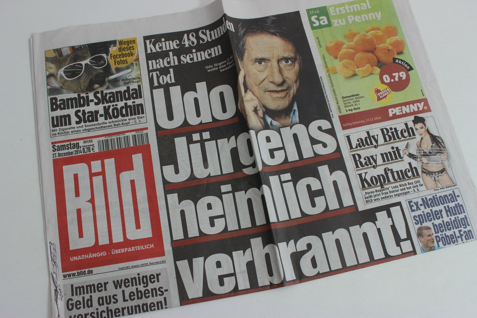 BILDzeitung 27/12/2014 December 27/12/2014 Special Occasion Gift