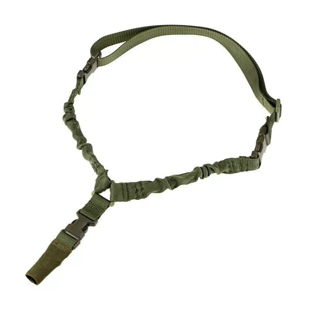 Single 1 Point Rifle Sling QD Buckle Tactical Gun Strap Adjustable Airsoft Hunt